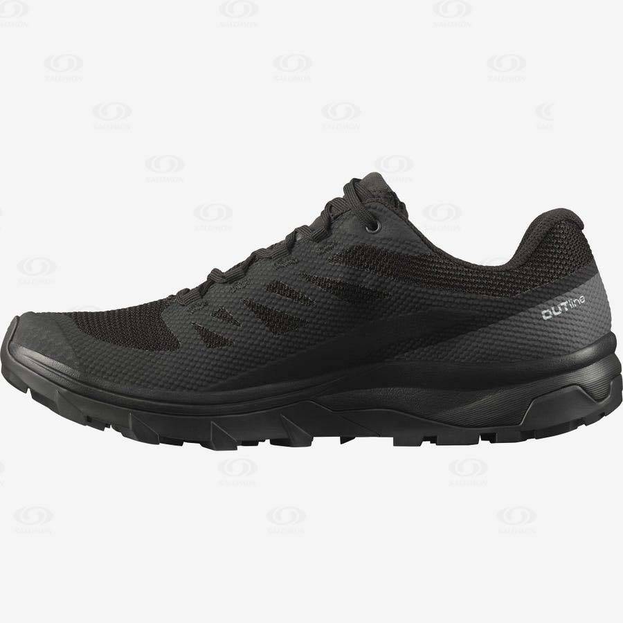 Pánské Trekové Boty Salomon OUTLINE GORE-TEX Černé Černé | CZ-M1069