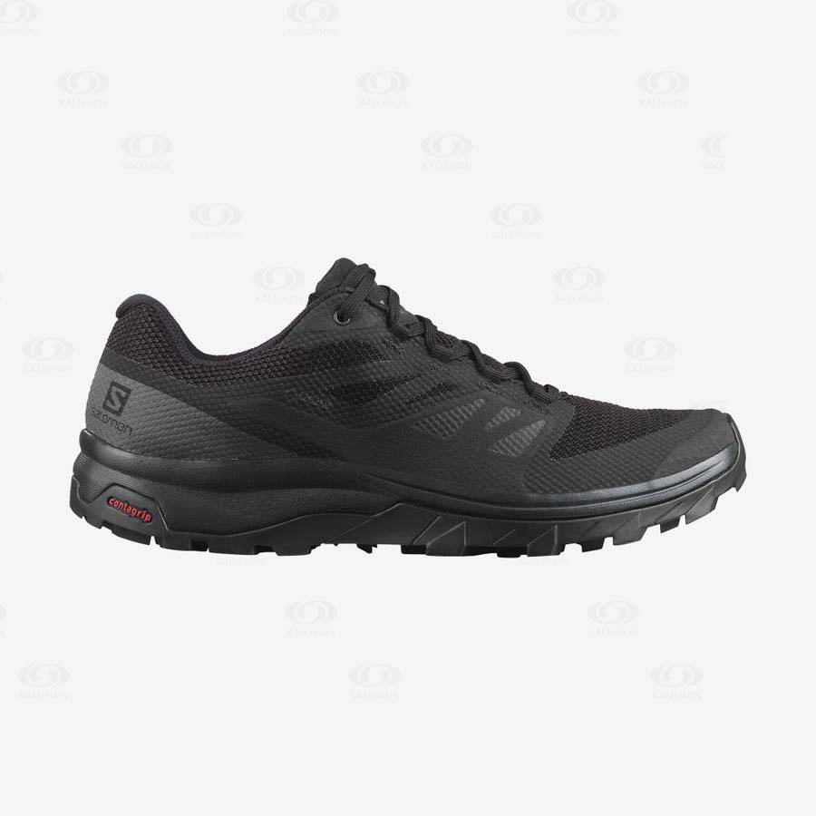 Pánské Trekové Boty Salomon OUTLINE GORE-TEX Černé Černé | CZ-M1069