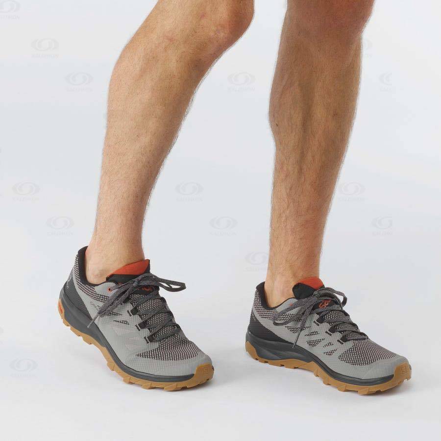 Pánské Trekové Boty Salomon OUTLINE GORE-TEX Šedé Černé | CZ-W1490