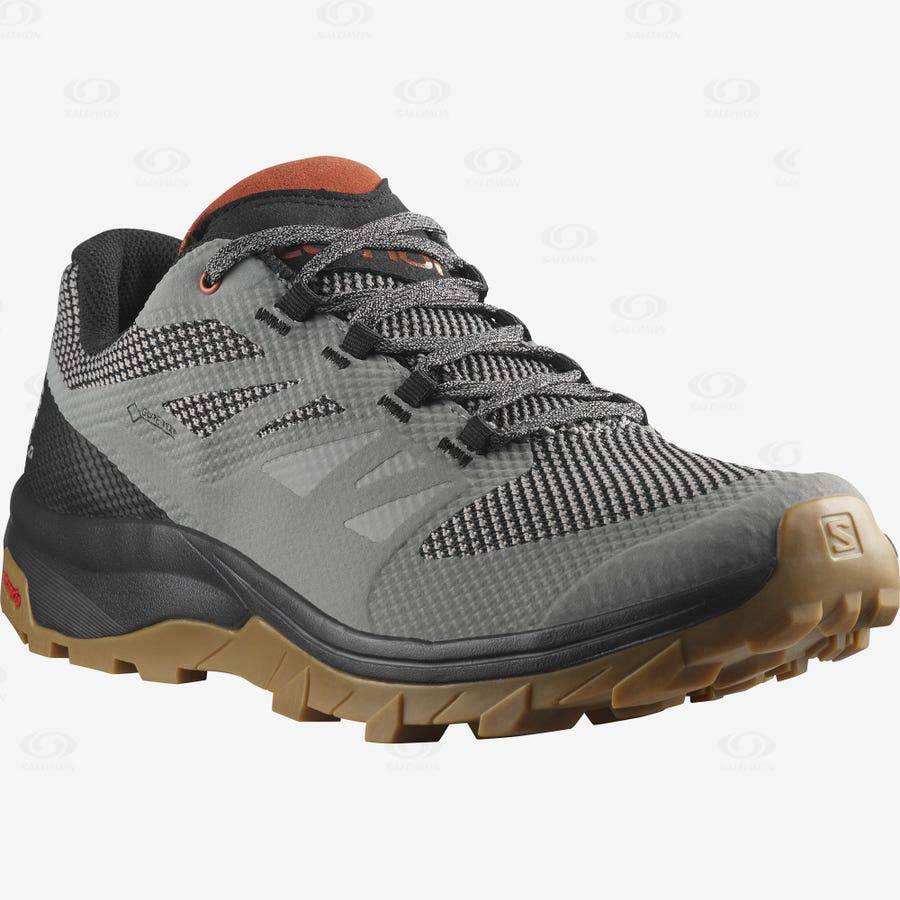 Pánské Trekové Boty Salomon OUTLINE GORE-TEX Šedé Černé | CZ-W1490