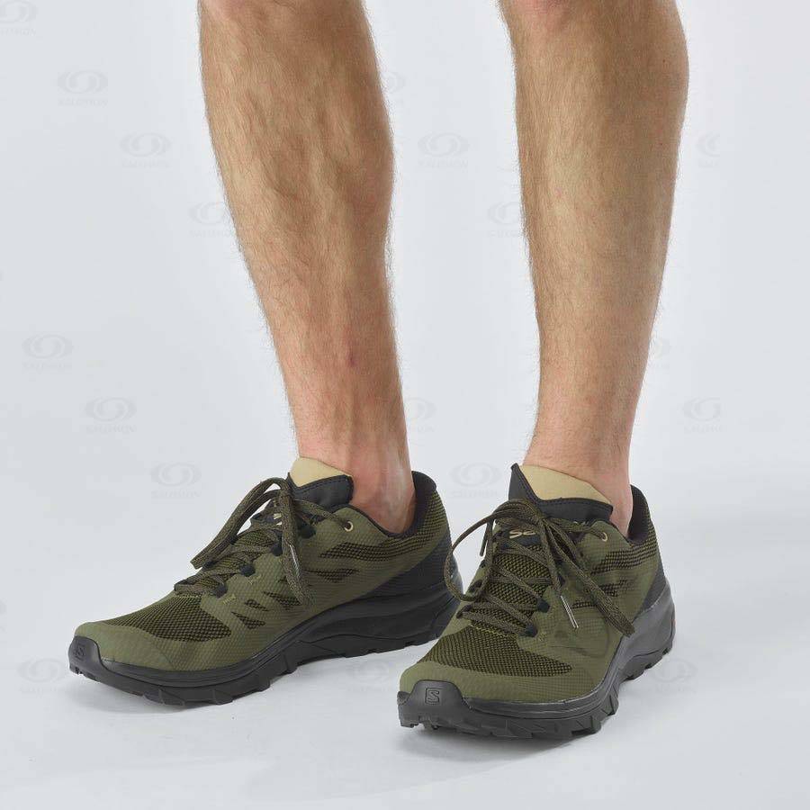 Pánské Trekové Boty Salomon OUTLINE GORE-TEX Olivy Zelené Černé | CZ-W2250