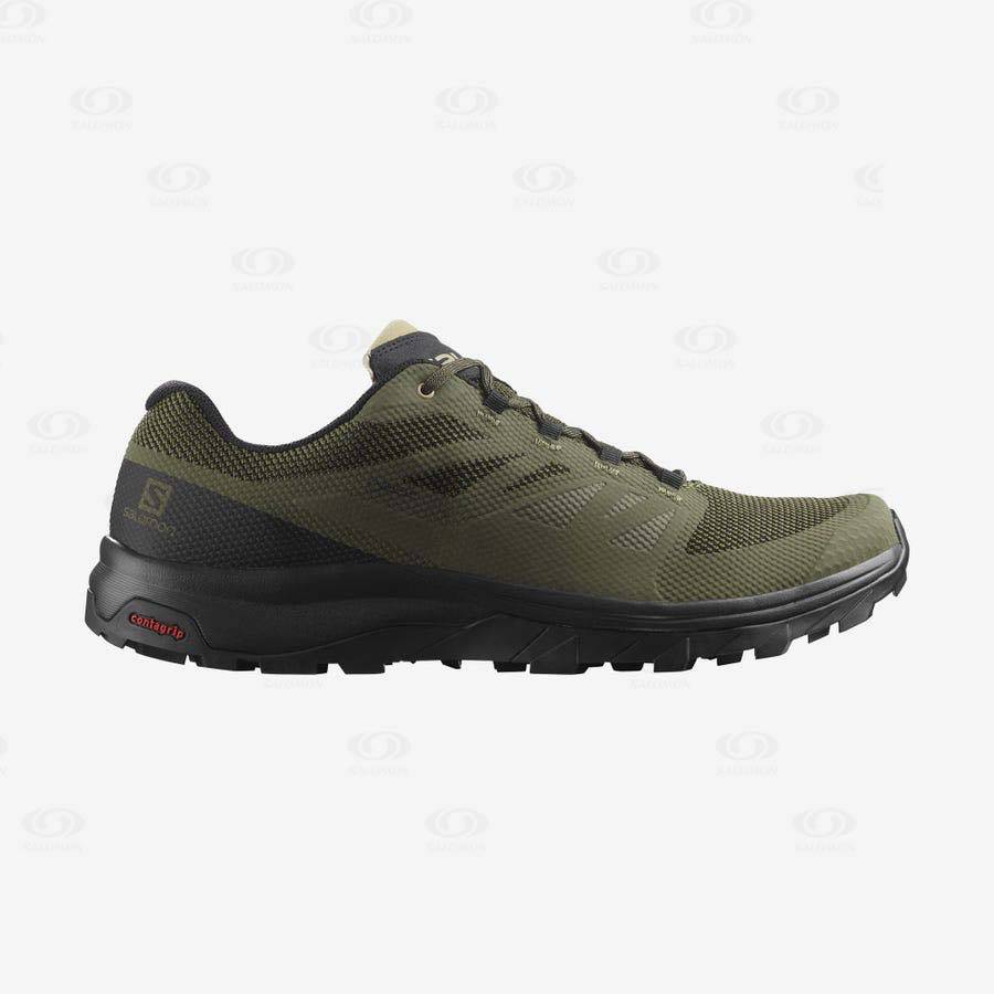 Pánské Trekové Boty Salomon OUTLINE GORE-TEX Olivy Zelené Černé | CZ-W2250