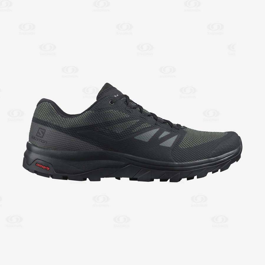 Pánské Trekové Boty Salomon OUTLINE WIDE GORE-TEX Černé | CZ-W3270