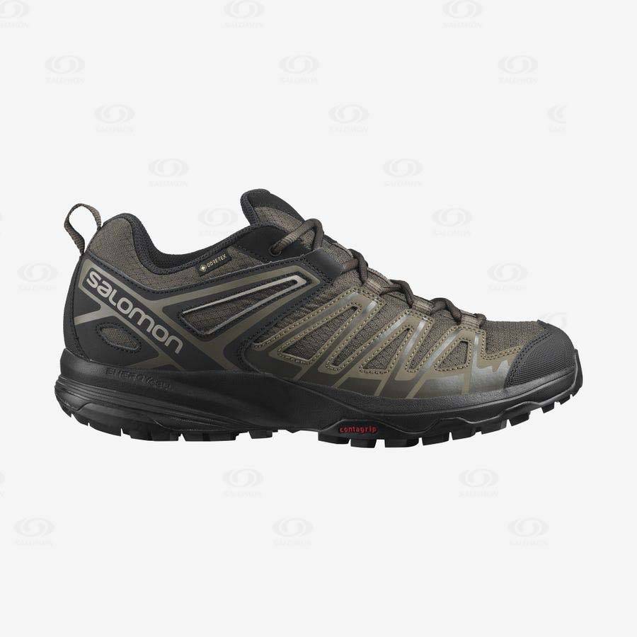 Pánské Trekové Boty Salomon X CREST GORE-TEX Černé Olivy Zelené | CZ-L2215