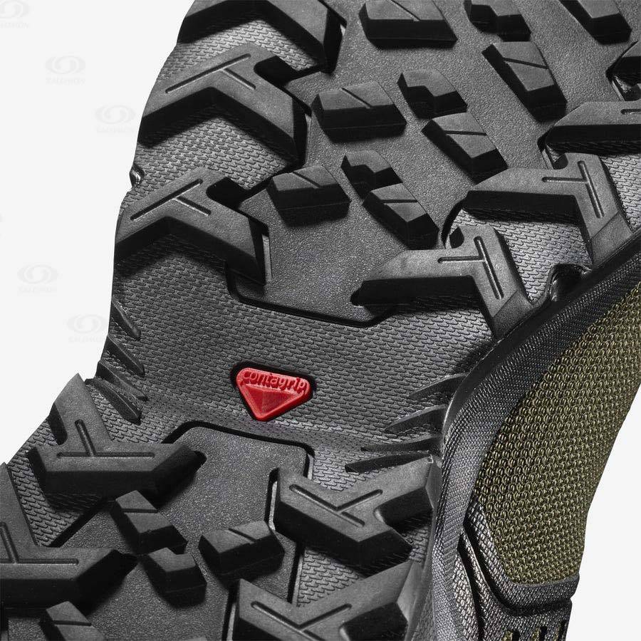 Pánské Trekové Boty Salomon X RAISE GORE-TEX Černé Olivy Zelené | CZ-wA1024