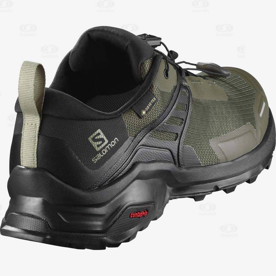 Pánské Trekové Boty Salomon X RAISE GORE-TEX Černé Olivy Zelené | CZ-wA1024