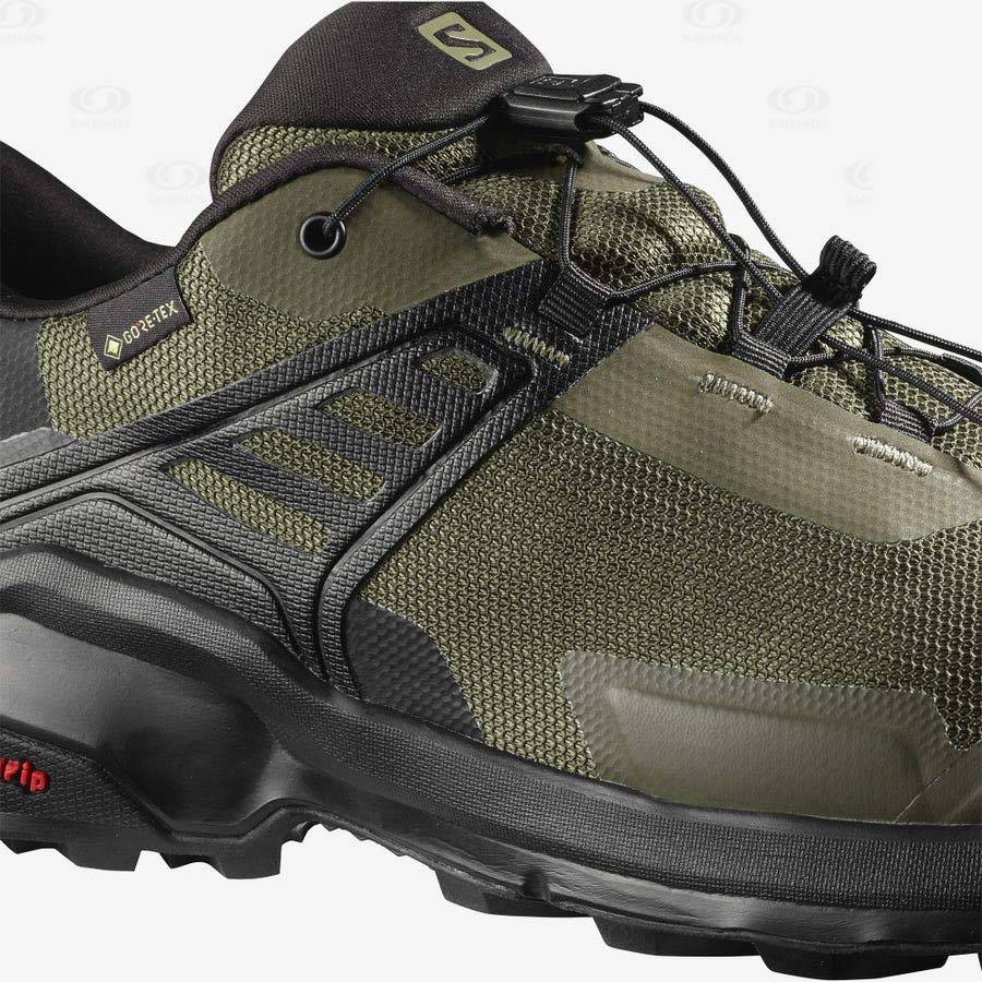 Pánské Trekové Boty Salomon X RAISE GORE-TEX Černé Olivy Zelené | CZ-wA1024