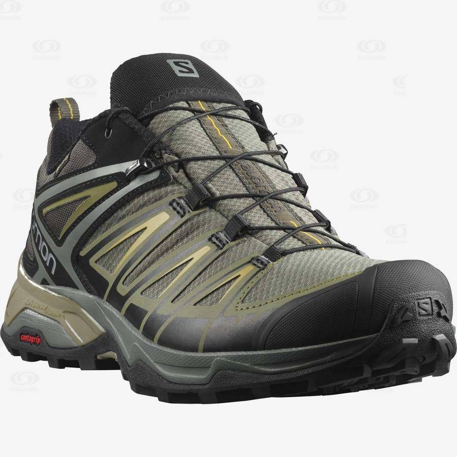 Pánské Trekové Boty Salomon X ULTRA 3 GORE-TEX Šedé Zelene | CZ-M1510