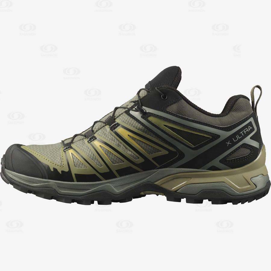 Pánské Trekové Boty Salomon X ULTRA 3 GORE-TEX Šedé Zelene | CZ-M1510