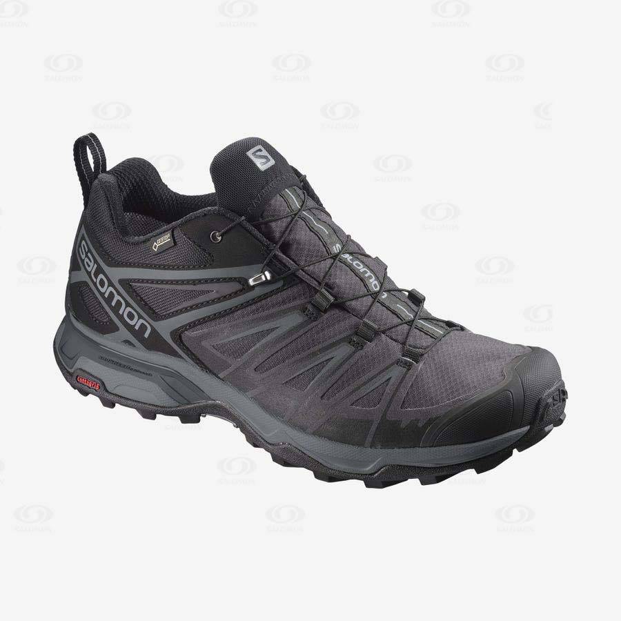 Pánské Trekové Boty Salomon X ULTRA 3 WIDE GORE-TEX Černé | CZ-A1703