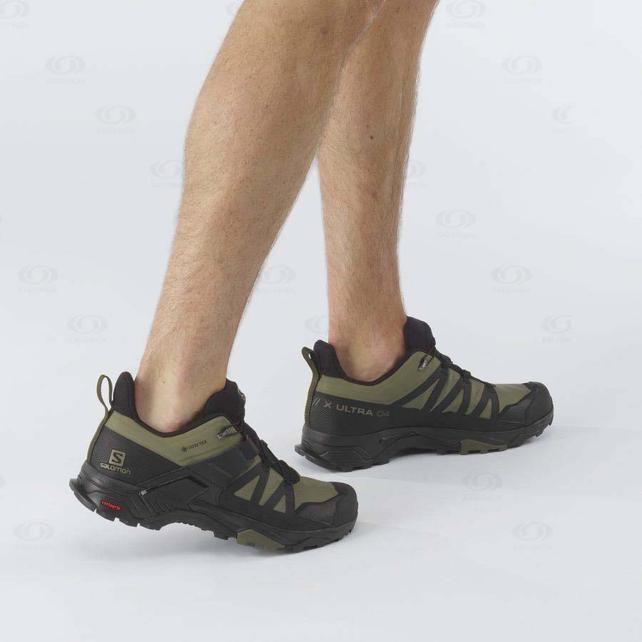 Pánské Trekové Boty Salomon X ULTRA 4 GORE-TEX Olivy Zelené Černé | CZ-L1403