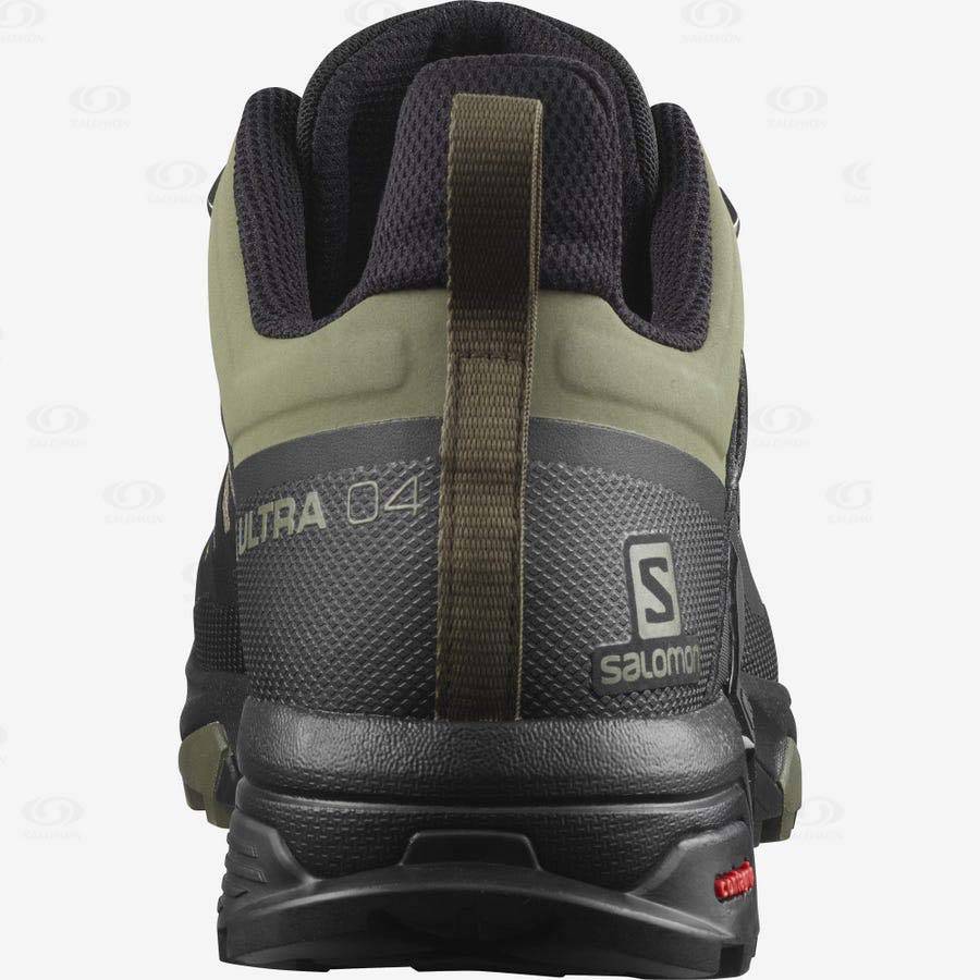 Pánské Trekové Boty Salomon X ULTRA 4 WIDE GORE-TEX Olivy Zelené Černé | CZ-L2285