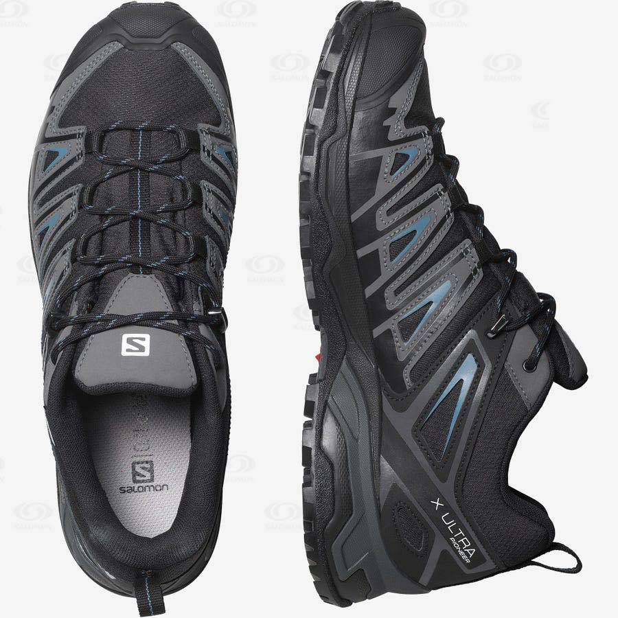 Pánské Trekové Boty Salomon X ULTRA PIONEER CLIMASALOMON™ WATERPROOF Černé | CZ-L1158