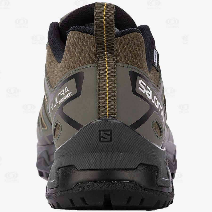 Pánské Trekové Boty Salomon X ULTRA PIONEER CLIMASALOMON™ WATERPROOF Olivy Zelené Černé | CZ-L2236
