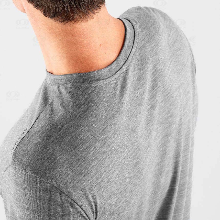 Pánské Tričko Salomon OUTLIFE MERINO BLEND Šedé | CZ-M1615