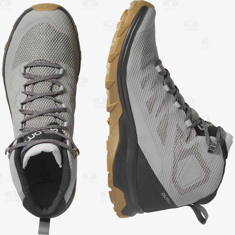 Pánské Turistické Boty Salomon OUTLINE MID GORE-TEX Šedé Černé | CZ-N2191