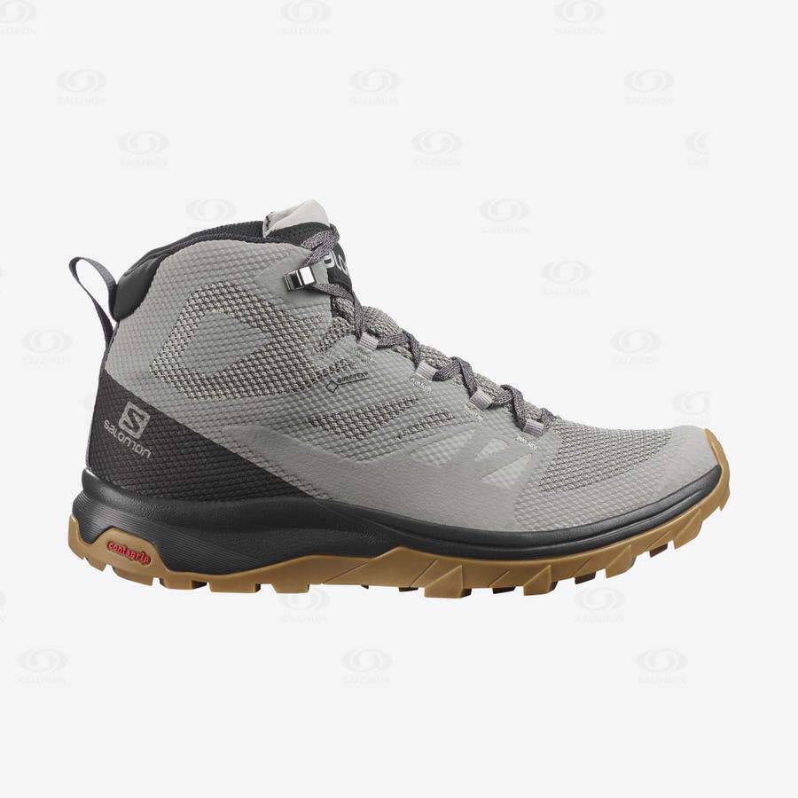 Pánské Turistické Boty Salomon OUTLINE MID GORE-TEX Šedé Černé | CZ-N2191