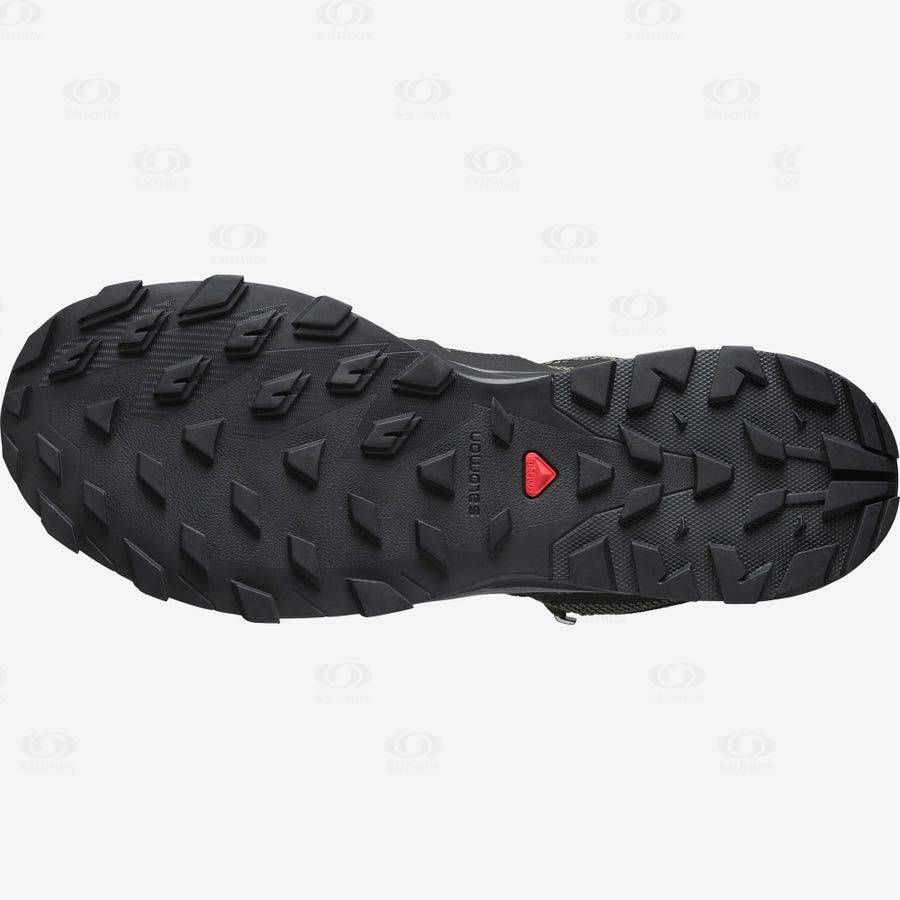 Pánské Turistické Boty Salomon OUTLINE MID GORE-TEX Olivy Zelené Černé | CZ-S2549