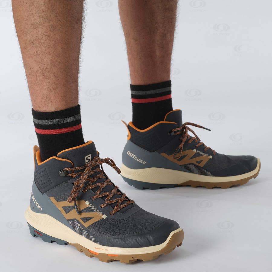 Pánské Turistické Boty Salomon OUTPULSE MID GORE-TEX Šedé | CZ-O2363