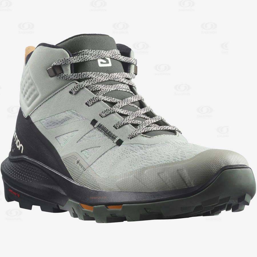 Pánské Turistické Boty Salomon OUTPULSE MID GORE-TEX Černé Tyrkysové | CZ-S2290