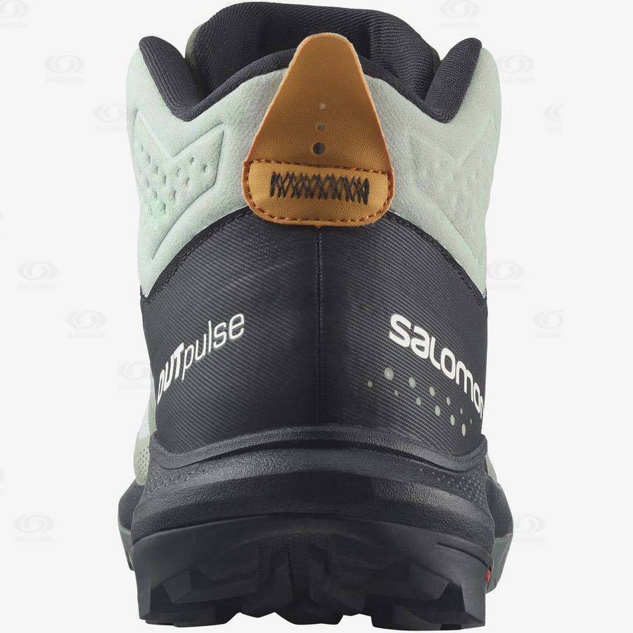 Pánské Turistické Boty Salomon OUTPULSE MID GORE-TEX Černé Tyrkysové | CZ-S2290