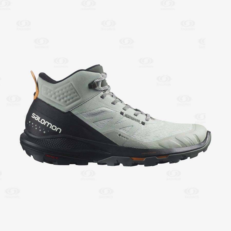 Pánské Turistické Boty Salomon OUTPULSE MID GORE-TEX Černé Tyrkysové | CZ-S2290