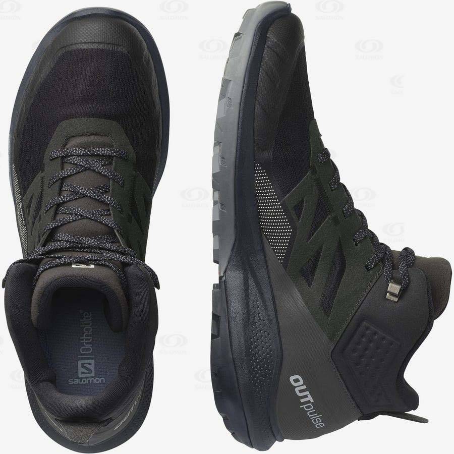 Pánské Turistické Boty Salomon OUTPULSE MID GORE-TEX Černé | CZ-W1730