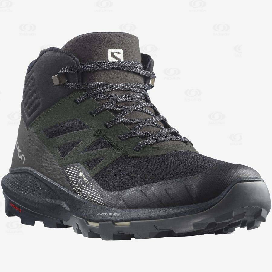 Pánské Turistické Boty Salomon OUTPULSE MID GORE-TEX Černé | CZ-W1730