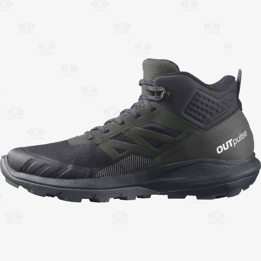Pánské Turistické Boty Salomon OUTPULSE MID GORE-TEX Černé | CZ-W1730