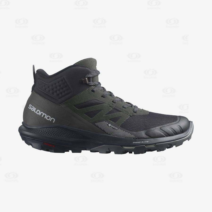 Pánské Turistické Boty Salomon OUTPULSE MID GORE-TEX Černé | CZ-W1730