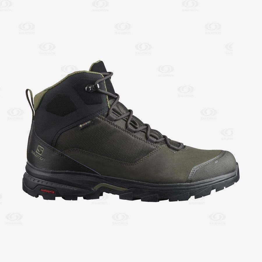 Pánské Turistické Boty Salomon OUTWARD GORE-TEX Černé Olivy Zelené | CZ-W1860