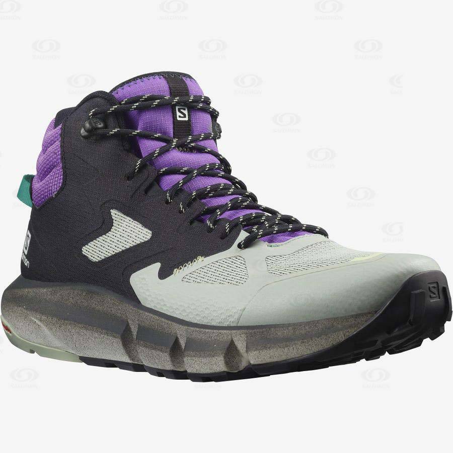 Pánské Turistické Boty Salomon PREDICT HIKE MID GORE-TEX Mátově Zelená Fialové | CZ-A2207
