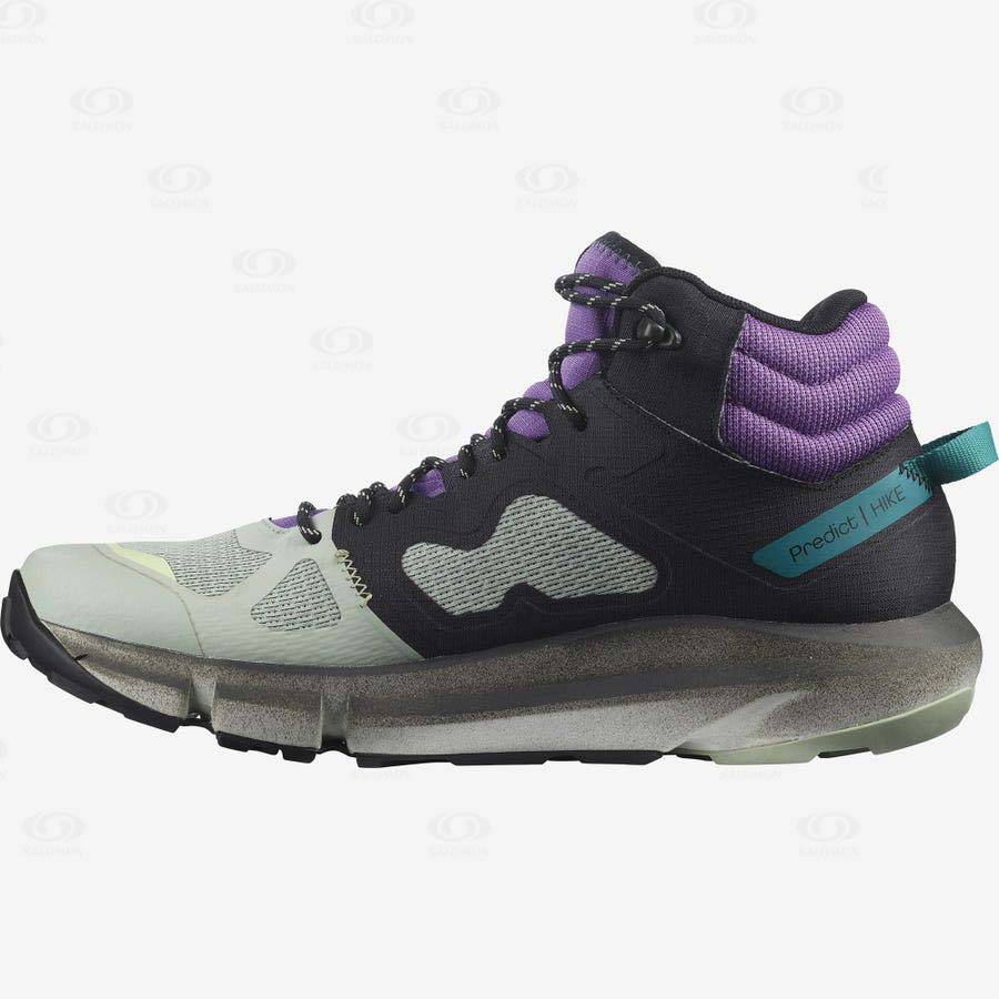 Pánské Turistické Boty Salomon PREDICT HIKE MID GORE-TEX Mátově Zelená Fialové | CZ-A2207