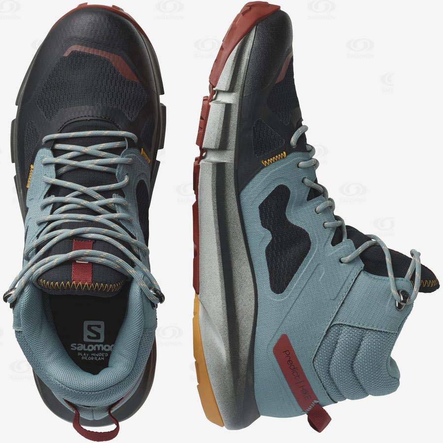 Pánské Turistické Boty Salomon PREDICT HIKE MID GORE-TEX Tyrkysové | CZ-M2133
