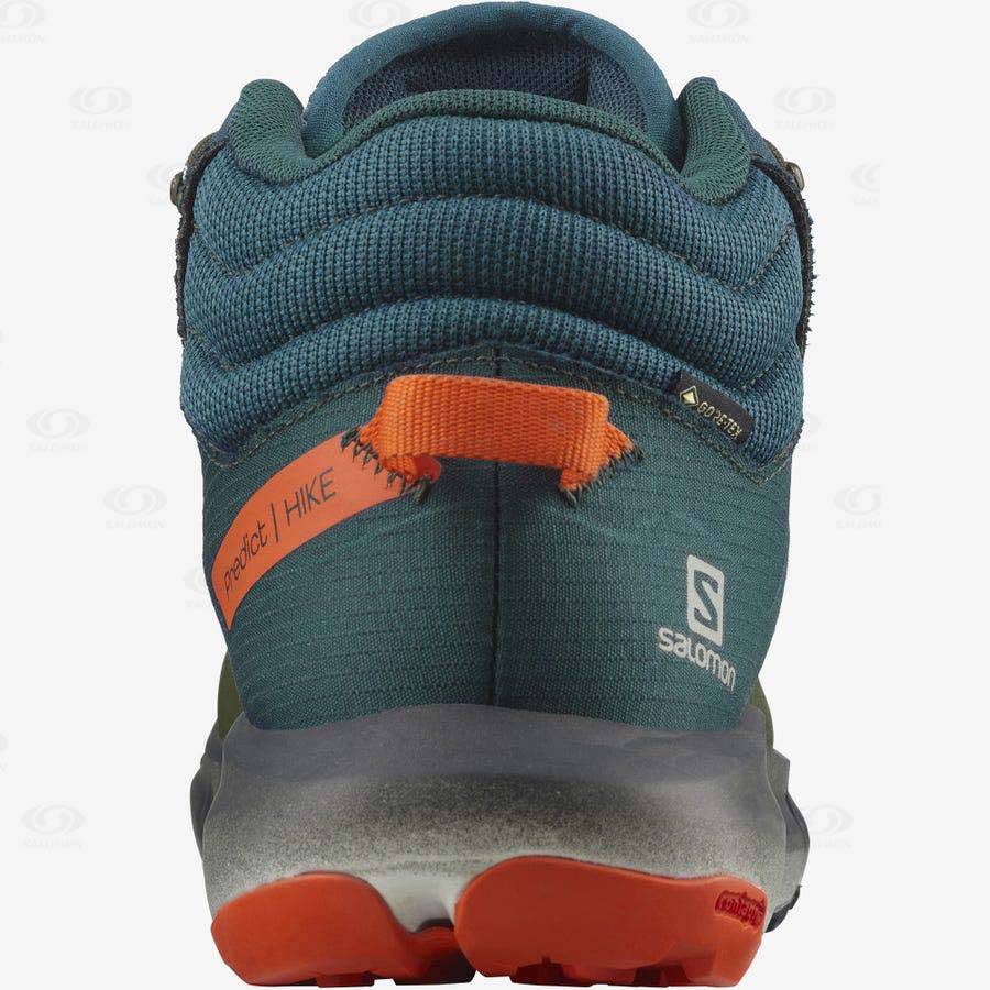 Pánské Turistické Boty Salomon PREDICT HIKE MID GORE-TEX Tmavě Zelene Olivy Zelené | CZ-N2072