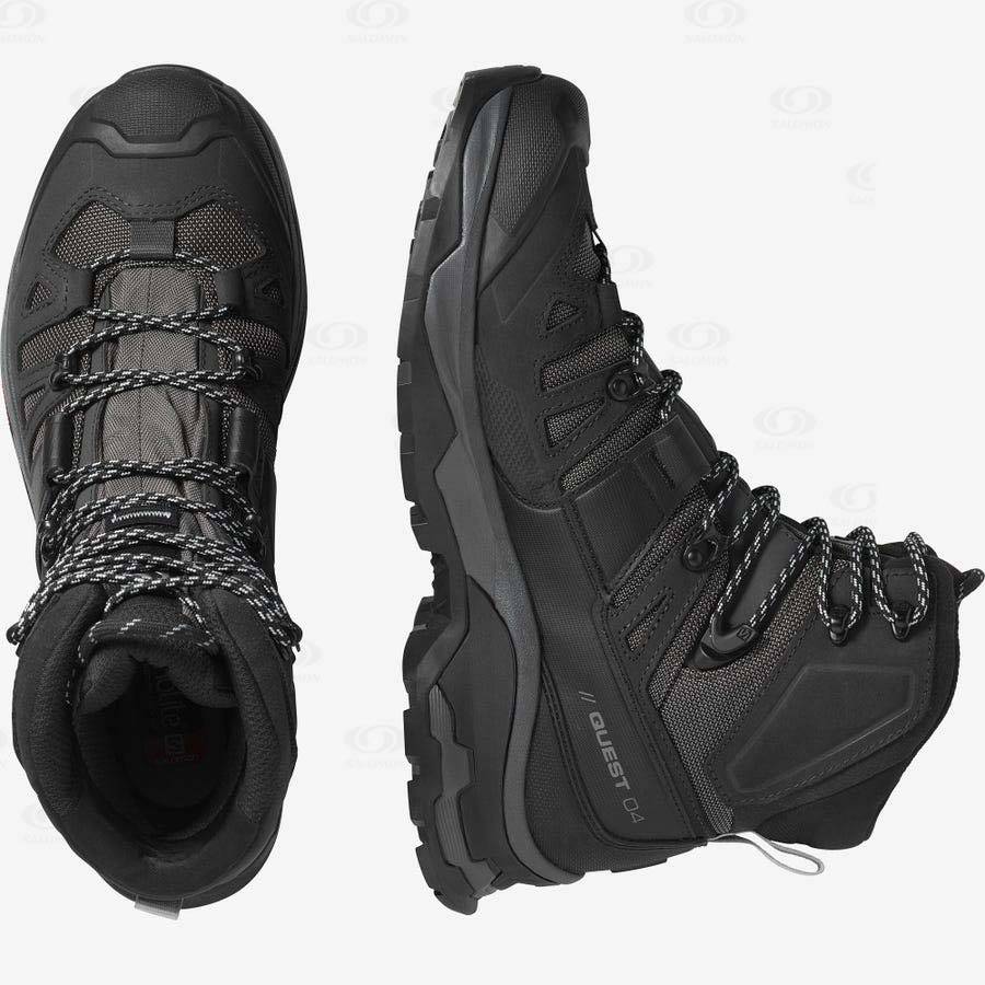 Pánské Turistické Boty Salomon QUEST 4 GORE-TEX Šedé Černé | CZ-L1711