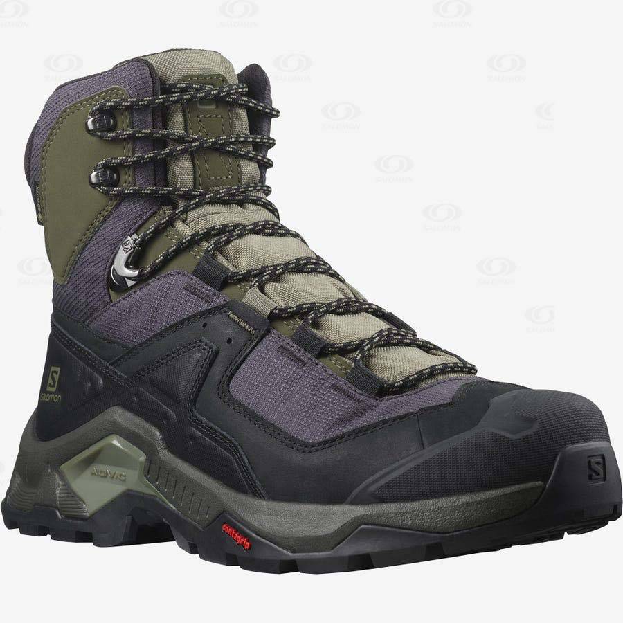 Pánské Turistické Boty Salomon QUEST ELEMENT GORE-TEX Černé Olivy Zelené | CZ-S1758