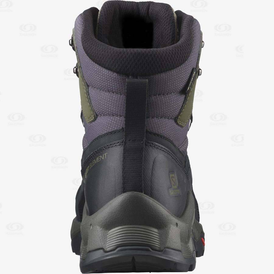 Pánské Turistické Boty Salomon QUEST ELEMENT GORE-TEX Černé Olivy Zelené | CZ-S1758