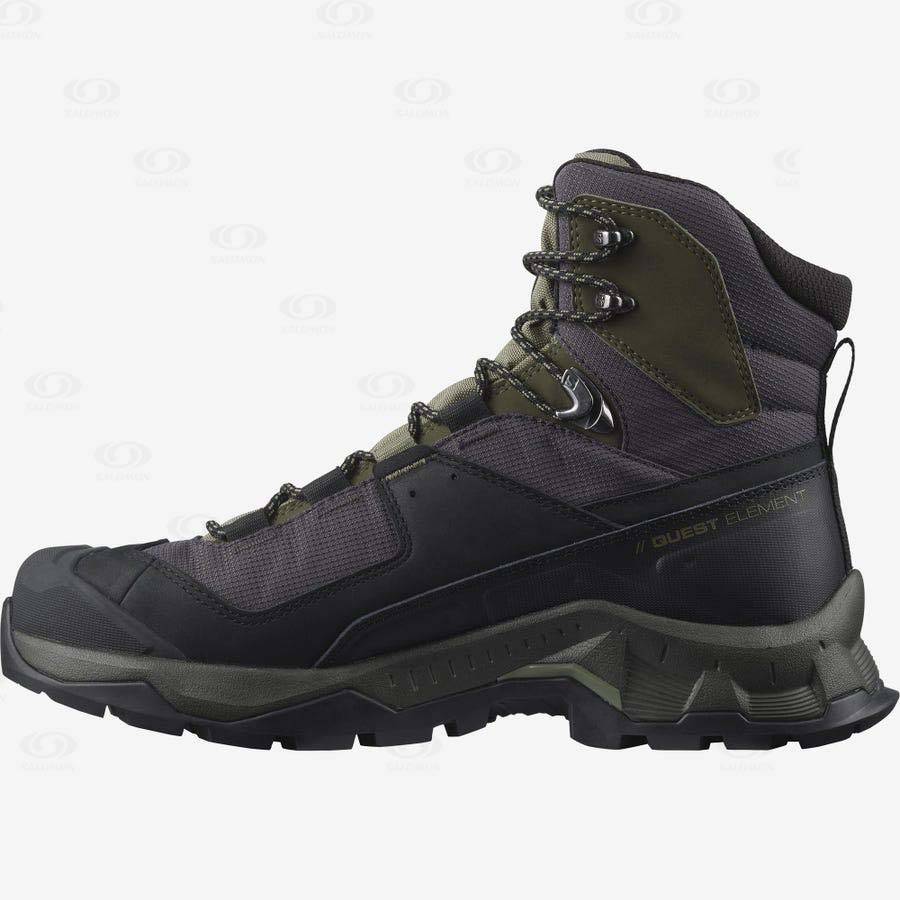 Pánské Turistické Boty Salomon QUEST ELEMENT GORE-TEX Černé Olivy Zelené | CZ-S1758