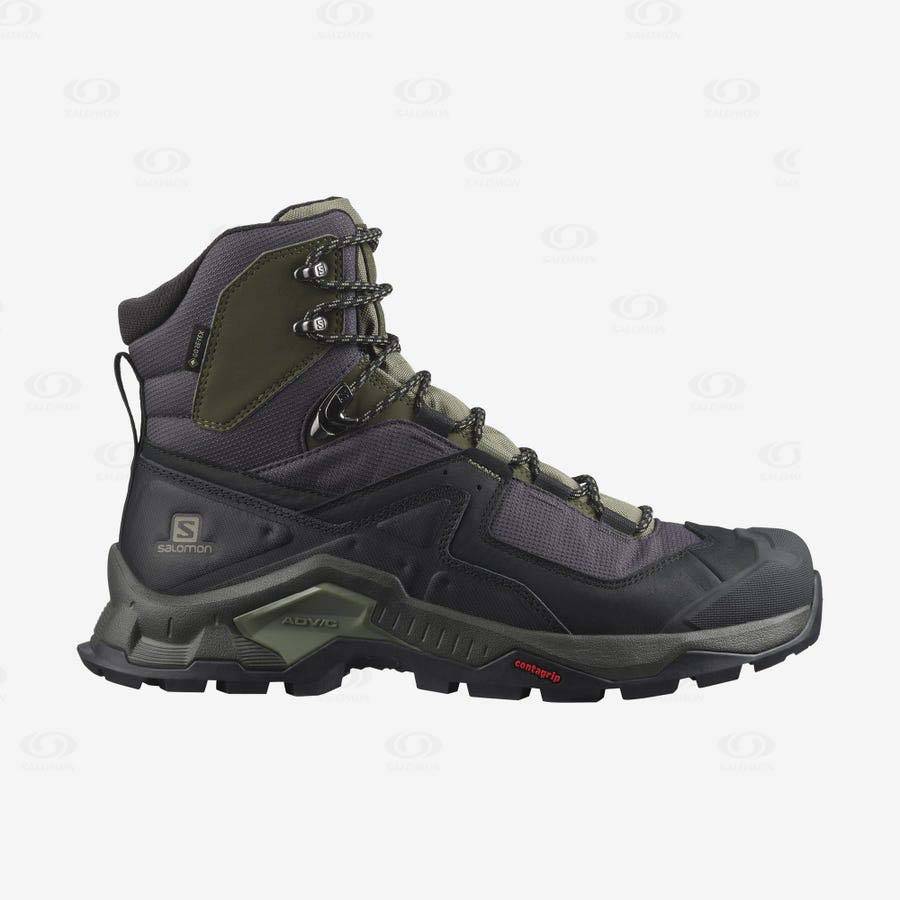 Pánské Turistické Boty Salomon QUEST ELEMENT GORE-TEX Černé Olivy Zelené | CZ-S1758