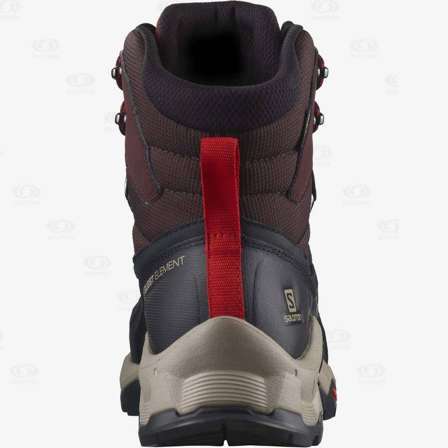 Pánské Turistické Boty Salomon QUEST ELEMENT GORE-TEX Šedé Červené | CZ-W1420