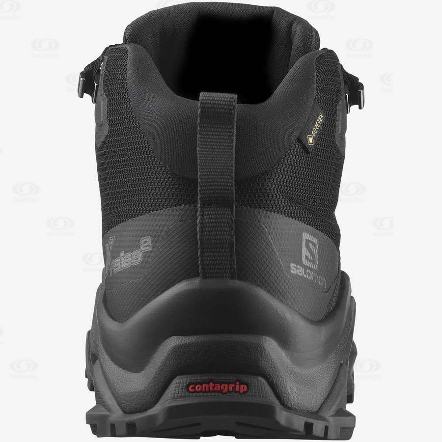Pánské Turistické Boty Salomon X RAISE 2 MID GORE-TEX Šedé Černé | CZ-O1159