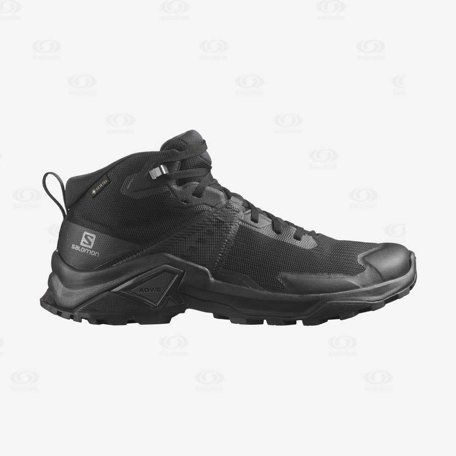 Pánské Turistické Boty Salomon X RAISE 2 MID GORE-TEX Šedé Černé | CZ-O1159