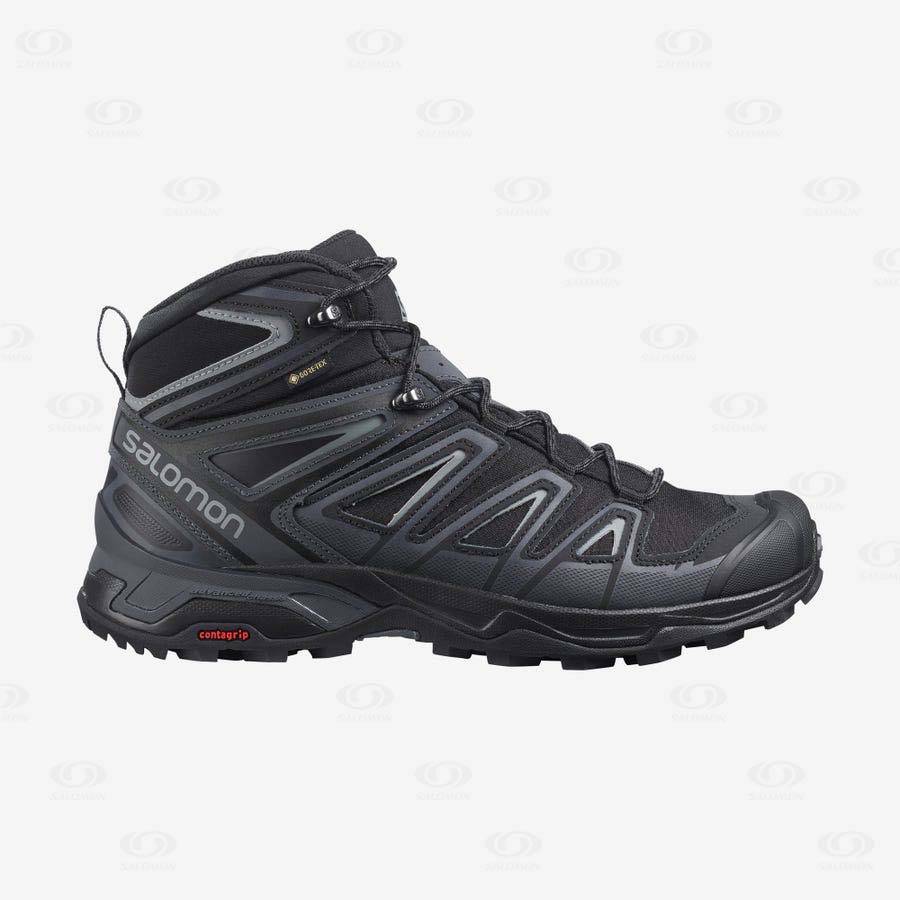 Pánské Turistické Boty Salomon X ULTRA 3 MID GORE-TEX Šedé Černé | CZ-A2249