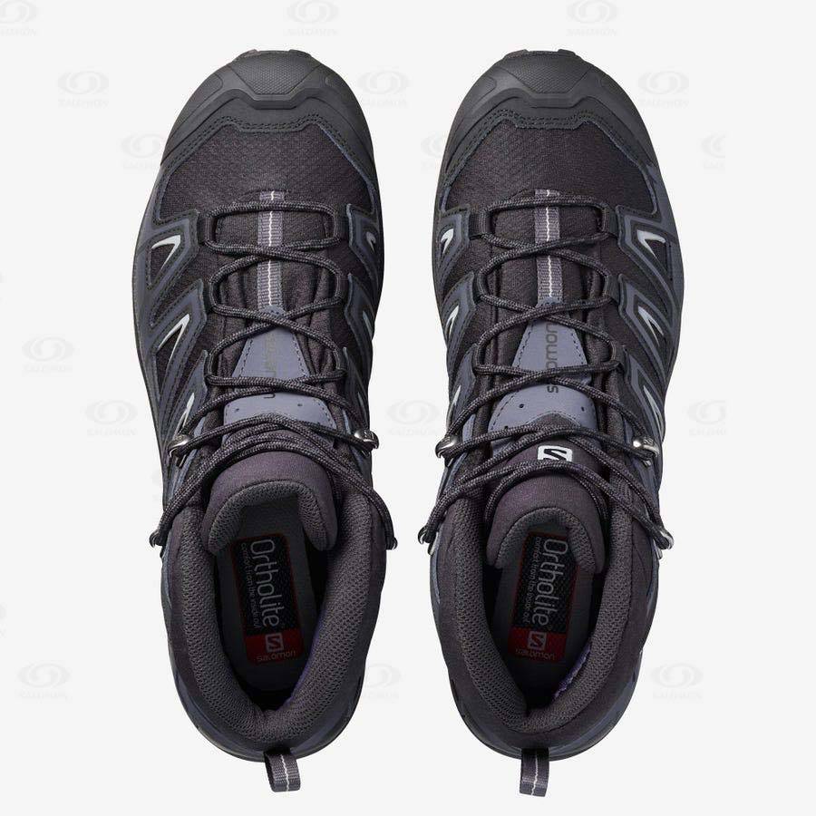 Pánské Turistické Boty Salomon X ULTRA 3 WIDE MID GORE-TEX Šedé Černé | CZ-M1916