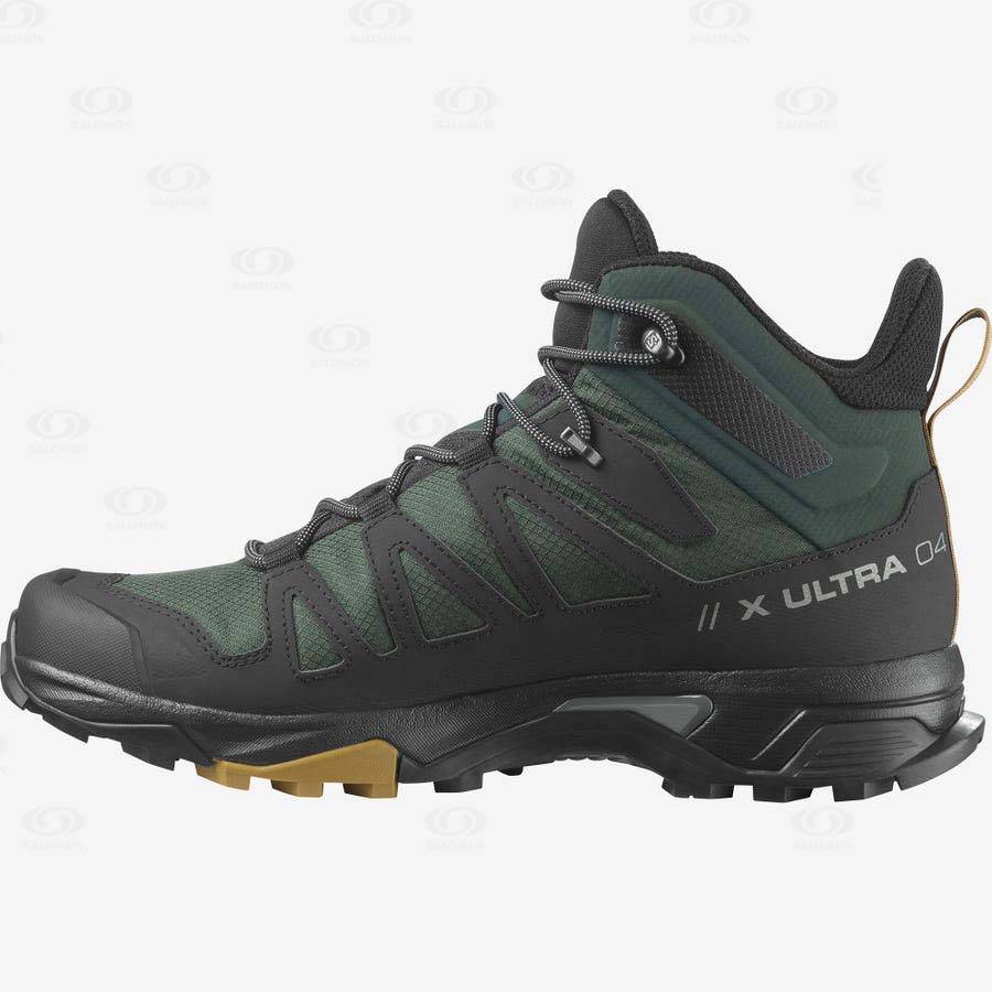 Pánské Turistické Boty Salomon X ULTRA 4 MID GORE-TEX Zelene Černé | CZ-O1119
