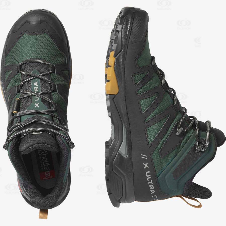 Pánské Turistické Boty Salomon X ULTRA 4 MID GORE-TEX Zelene Černé | CZ-O1119