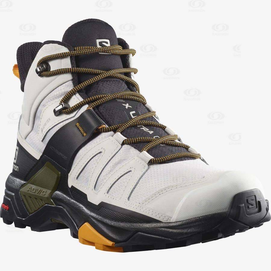 Pánské Turistické Boty Salomon X ULTRA 4 MID GORE-TEX Bílé Černé | CZ-O2195