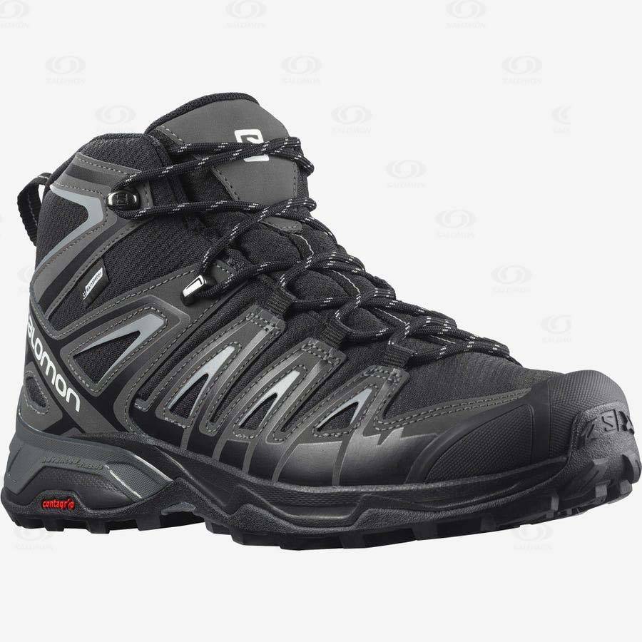 Pánské Turistické Boty Salomon X ULTRA PIONEER MID CLIMASALOMON™ WATERPROOF Šedé Černé | CZ-N2233