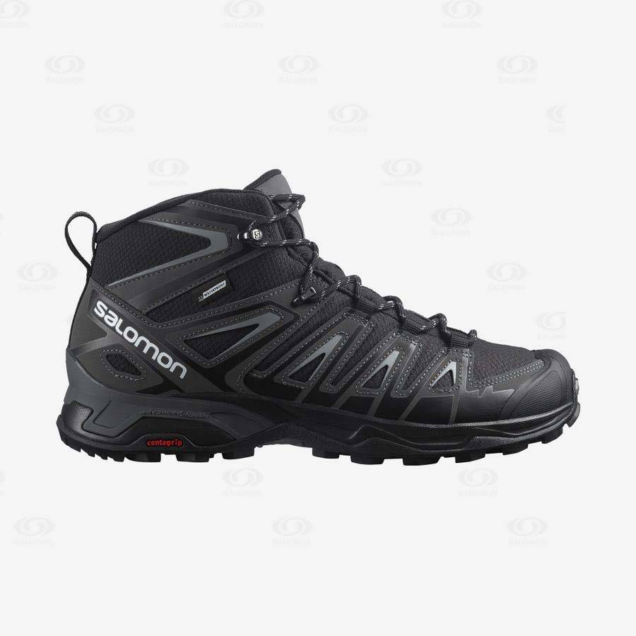 Pánské Turistické Boty Salomon X ULTRA PIONEER MID CLIMASALOMON™ WATERPROOF Šedé Černé | CZ-N2233